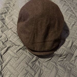 Brown Wool Flat Cap Newboy Cap